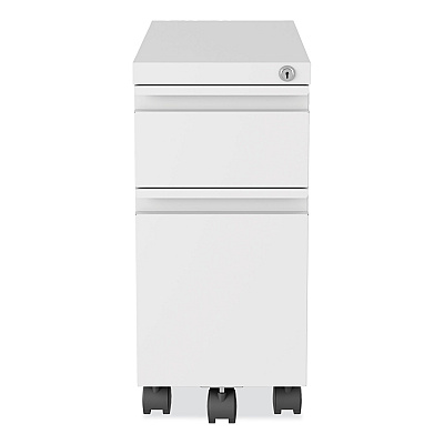 Hirsh Industries Zip Mobile Pedestal File, 2-Drawer: Box/File, Legal/Letter, White, 10 x 19.88 x 21.75 (HID24152)