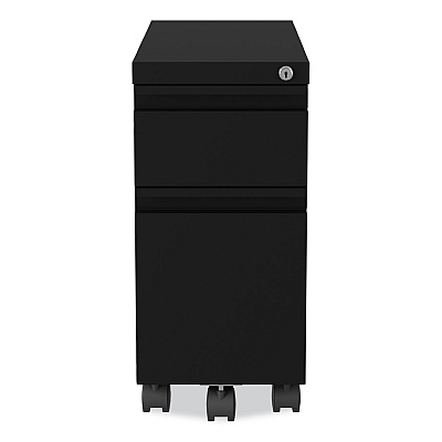 Hirsh Industries Zip Mobile Pedestal File, 2-Drawer: Box/File, Legal/Letter, Black, 10 x 19.88 x 21.75 (HID22650)