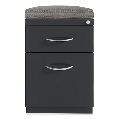 Hirsh Industries Arch Pull 20 Deep Mobile Pedestal File, 2-Drawer: Box/File, Letter, Charcoal, 15 x 19.88 x 23.75 (HID22753)