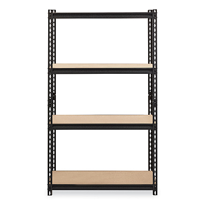 Hirsh Industries Iron Horse 2300 Rivet Shelving, Four-Shelf, 36w x 18d x 60h, Black (HID20991)