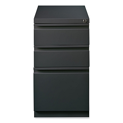 Hirsh Industries Full-Width Pull 20 Deep Mobile Pedestal File, 3-Drawer: Box/Box/File, Letter, Charcoal, 15 x 19.88 x 27.75 (HID19322)