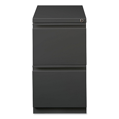 Hirsh Industries Full-Width Pull 20 Deep Mobile Pedestal File, 2-Drawer: File/File, Letter, Charcoal, 15 x 19.88 x 27.75 (HID19328)
