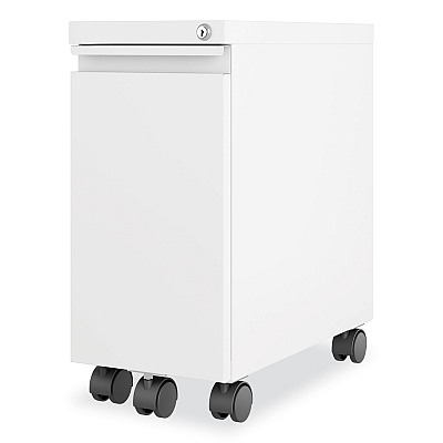 Hirsh Industries Zip Mobile Pedestal File, 1-Drawer, File, Legal/Letter, White, 10 x 19.88 x 21.75 (HID24106)