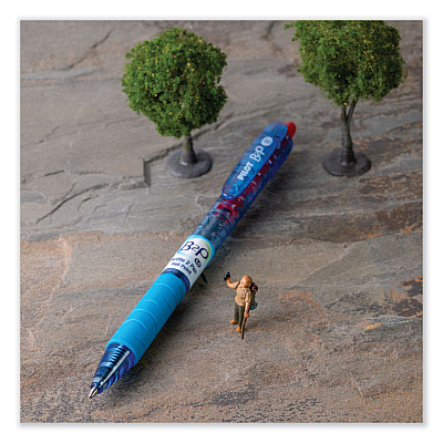 Pilot B2P Bottle-2-Pen Recycled Ballpoint Pen, Retractable, Medium 1 mm, Red Ink, Translucent Blue Barrel, Dozen (PIL32802)