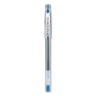 Pilot G-TEC-C Ultra Gel Pen, Stick, Extra-Fine 0.4 mm, Blue Ink, Clear/Blue Barrel, Dozen (PIL35492)