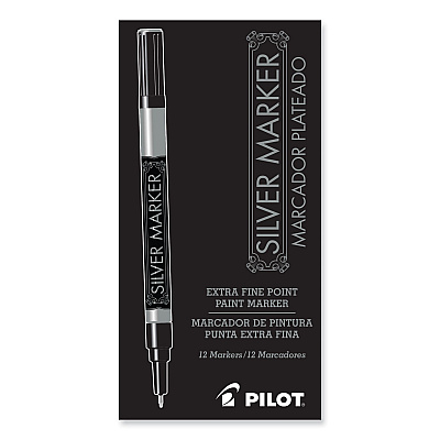 Pilot Creative Art and Crafts Marker, Extra-Fine Brush Tip, Silver (PIL41801)