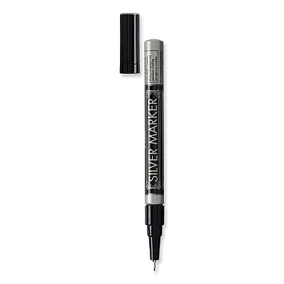 Pilot Creative Art and Crafts Marker, Extra-Fine Brush Tip, Silver (PIL41801)