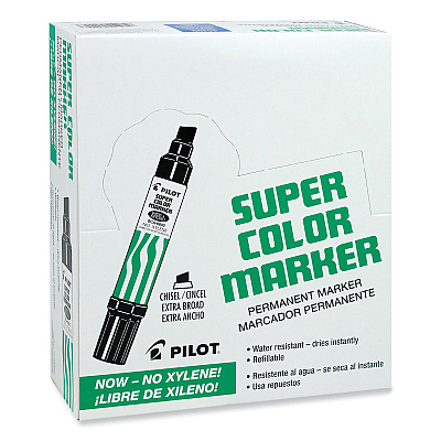 Pilot Jumbo Refillable Permanent Marker, Broad Chisel Tip, Blue (PIL45200)