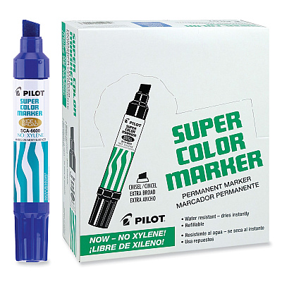 Pilot Jumbo Refillable Permanent Marker, Broad Chisel Tip, Blue (PIL45200)
