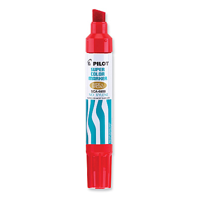 Pilot Jumbo Refillable Permanent Marker, Broad Chisel Tip, Red (PIL45300)