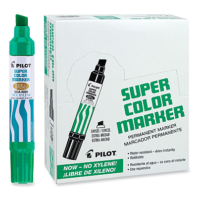 Pilot Jumbo Refillable Permanent Marker, Broad Chisel Tip, Green (PIL45400)