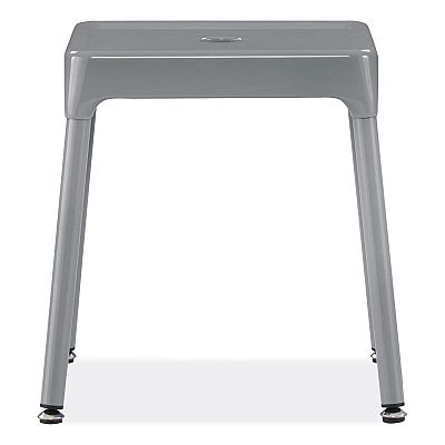Safco Steel Guest Stool, Backless, Supports Up to 275 lb, 15" to 15.5" Seat Height, Silver Seat, Silver Base (SAF6603SL)