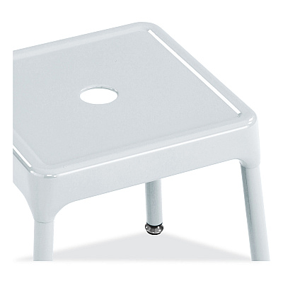 Safco Steel Guest Stool, Backless, Supports Up to 275 lb, 15" to 15.5" Seat Height, White Seat, White Base (SAF6603WH)