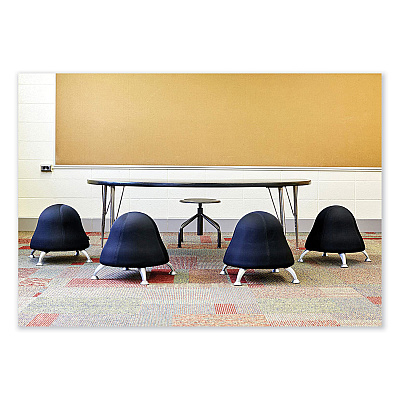 Safco Diesel Low Base Stool, Backless, Supports Up to 250 lb, 16" to 22" Seat Height, Black Seat, Pewter Base (SAF6669)