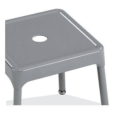 Safco Steel Guest Stool, Backless, Supports Up to 275 lb, 15" to 15.5" Seat Height, Silver Seat, Silver Base (SAF6603SL)