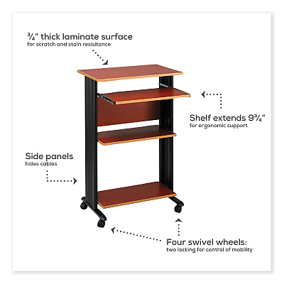 Safco Muv Standing Desk, 29.5" x 22" x 45", Cherry (SAF1923CY)