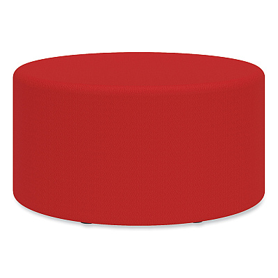 Safco Learn 30" Cylinder Vinyl Ottoman, 30w x 30d x 18h, Red (SAF8123RV)