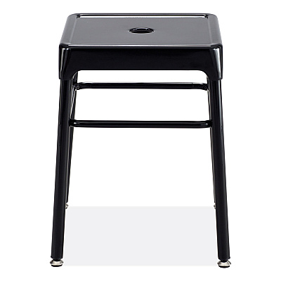 Safco Steel GuestBistro Stool, Backless, Supports Up to 250 lb, 18" Seat Height, Black Seat, Black Base (SAF6604BL)