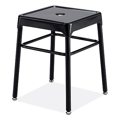 Safco Steel GuestBistro Stool, Backless, Supports Up to 250 lb, 18" Seat Height, Black Seat, Black Base (SAF6604BL)
