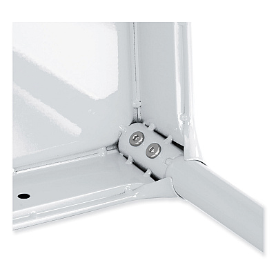 Safco Steel Guest Stool, Backless, Supports Up to 275 lb, 15" to 15.5" Seat Height, White Seat, White Base (SAF6603WH)