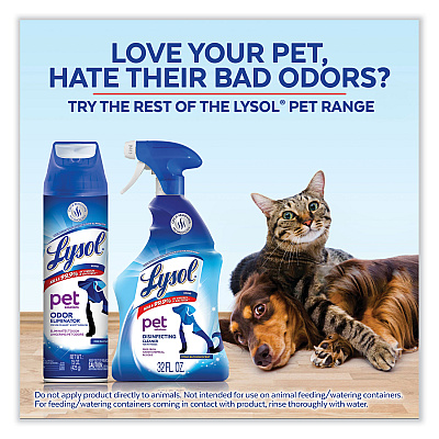 LYSOL Disinfectant Spray II Pet Odor Eliminator, Fresh, 15 oz Aerosol Spray, 12/Carton (RAC99804CT)