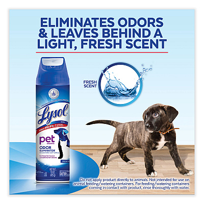 LYSOL Disinfectant Spray II Pet Odor Eliminator, Fresh, 15 oz Aerosol Spray, 12/Carton (RAC99804CT)