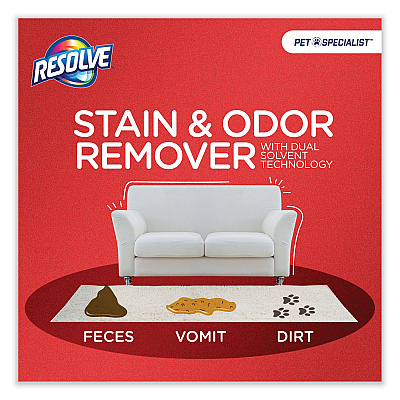 RESOLVE Pet Specialist Stain and Odor Remover, Citrus, 32 oz Trigger Spray Bottle, 12/Carton (RAC99850CT)