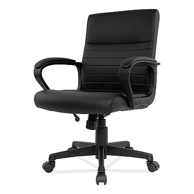 Alera Breich Series Manager Chair, Supports Up to 275 lbs, 16.73" to 20.39" Seat Height, Black Seat/Back, Black Base (ALEBC42B19)