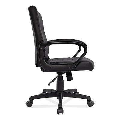 Alera Breich Series Manager Chair, Supports Up to 275 lbs, 16.73" to 20.39" Seat Height, Black Seat/Back, Black Base (ALEBC42B19)