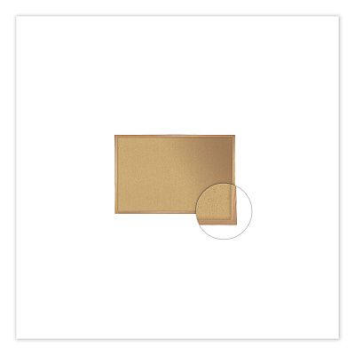 Ghent Natural Cork Bulletin Board with Frame, 60.5 x 48.5, Tan Surface, Oak Frame (GHEWK45)