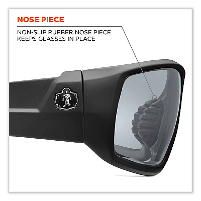 ergodyne Skullerz Odin Safety Glasses, Black Nylon Impact Frame, AntiFog Indoor/Outdoor Polycarbonate Lens (EGO50483)