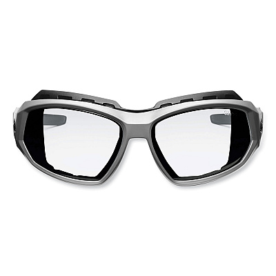 ergodyne Skullerz Loki Safety Glasses/Goggles, Matte Gray Nylon Impact Frame, Anti-Fog Clear Polycarb Lens (EGO56103)