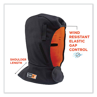 ergodyne N-Ferno 6882 2-Layer FR Cotton Shoulder Winter Liner, Modacrylic Cotton, One Size Fit Most, Black (EGO16882)