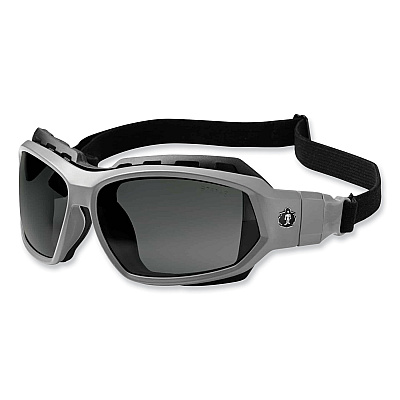 ergodyne Skullerz Loki Safety Glasses/Goggles, Matte Gray Nylon Impact Frame, Polarized Smoke Polycarbonate Lens (EGO56131)