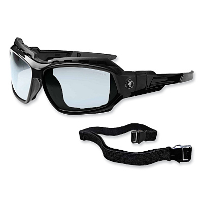 ergodyne Skullerz Loki Safety Glasses/Goggles, Black Nylon Impact Frame, AntiFog Indoor/Outdoor Polycarbonate Lens (EGO56083)