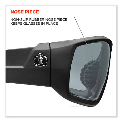 ergodyne Skullerz Odin Safety Glasses, Black Nylon Impact Frame, Blue Mirror Polycarbonate Lens (EGO50092)
