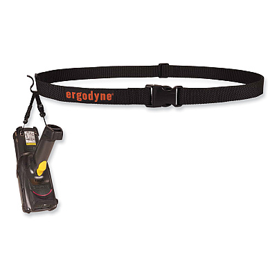 ergodyne Squids 3135 Barcode Scanner Belt with Hook + Adaptor Strap, Large: 48" to 80" Long, Black (EGO19168)