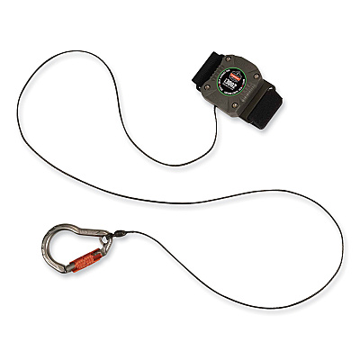 ergodyne Squids 3002 Retractable Lanyard with Carabiner + Belt-Loop Anchor, 2 lb Max Working Capacity, 6" to 48" Long, Gray (EGO19302)