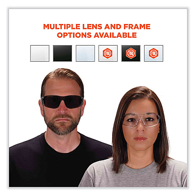 ergodyne Skullerz Saga Frameless Safety Glasses, Black Nylon Impact Frame, Anti-Fog Indoor/Outdoor Polycarbonate Lens (EGO59183)