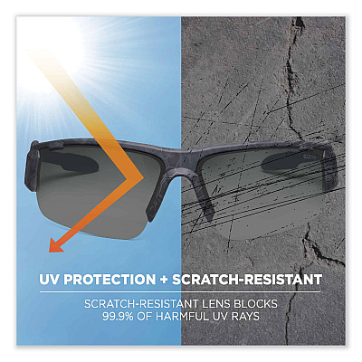 ergodyne Skullerz Dagr Safety Glasses, Kryptek Highlander Nylon Impact Frame, Smoke Polycarbonate Lens (EGO52330)