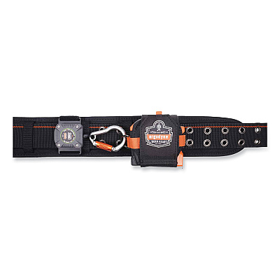 ergodyne Squids 3002 Retractable Lanyard with Carabiner + Belt-Loop Anchor, 2 lb Max Working Capacity, 6" to 48" Long, Gray (EGO19302)