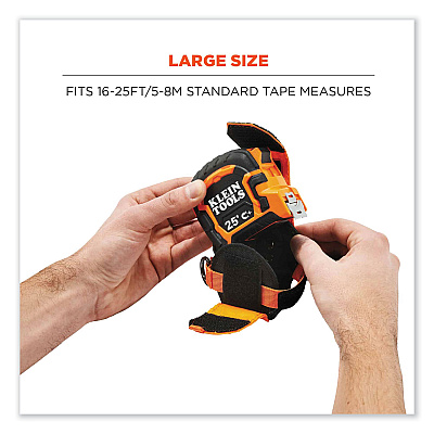 ergodyne Squids 3770 Belt Clip Tape Measure Holder, Large, 3.62 x 7.25 x 2.5, Polyester, Orange (EGO19770)