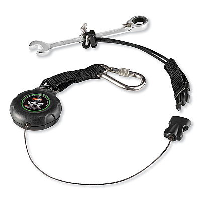 ergodyne Squids 3001 Retractable Tool Lanyard with Choking-Loop Tool Tether + Carabiner Anchor, 2 lb Max Working Capacity, 48" Long (EGO19301)