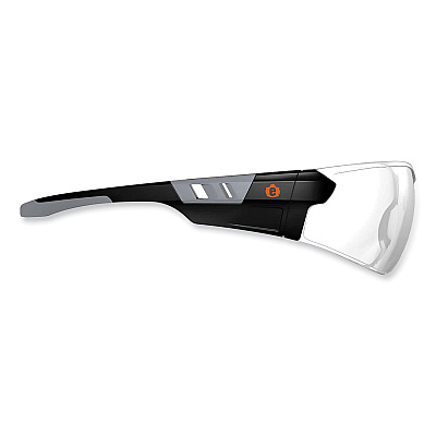ergodyne Skullerz Saga Frameless Safety Glasses, Matte Black Nylon Impact Frame, Clear Polycarbonate Lens (EGO59100)