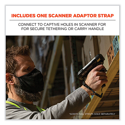 ergodyne Squids 3135 Barcode Scanner Belt with Hook + Adaptor Strap, Small: 29" to 53" Long, Black (EGO19167)