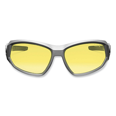 ergodyne Skullerz Loki Safety Glasses/Goggles, Matte Gray Nylon Impact Frame, Yellow Polycarbonate Lens (EGO56150)