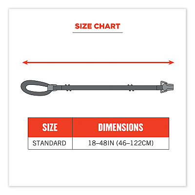 ergodyne Squids 3155 Elastic Lanyard with Clamp, 2 lb Max Working Capacity, 18" to 48" Long, Lime (EGO19155)
