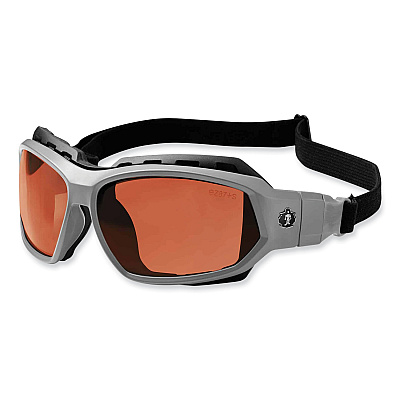 ergodyne Skullerz Loki Safety Glasses/Goggles, Gray Nylon Impact Frame, Polarized Copper Polycarbonate Lens (EGO56121)