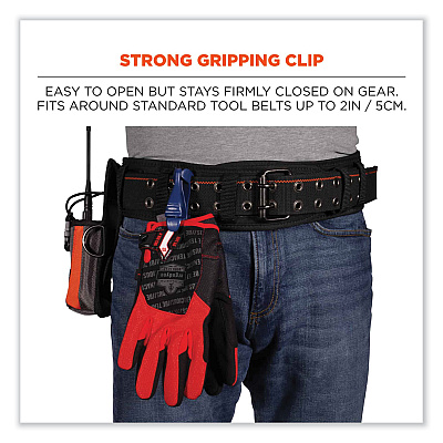 ergodyne Squids 3405MD Metal Detectable Belt Clip Glove Clip Holder, 1 x 1 x 6, Acetal Copolymer, Deep Blue (EGO19142)