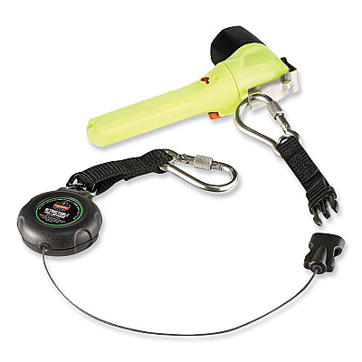 ergodyne Squids 3000 Retractable Tool Lanyard with Carabiner Anchor, 1 lb Working Capacity, 48" Long, Black (EGO19300)